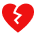 Broken heart icon representing low lives